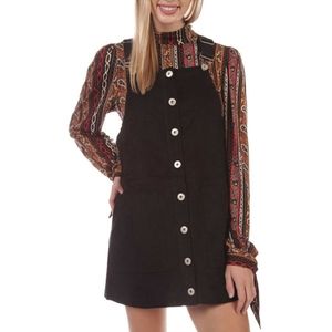 NWT POL CLOTHING BLACK CORDUROY OVERALL SKIRT M